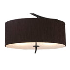 M1152/BS Eve Semi Flush 2 Light E27 Anthracite Black Oval Shade