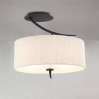 M1152 Eve Semi Flush 2 Light E27 Anthracite White Oval Shade
