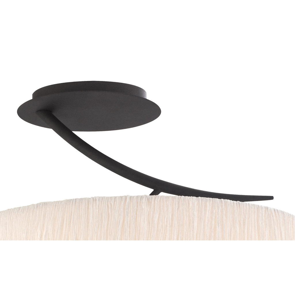 M1152 Eve Semi Flush 2 Light E27 Anthracite White Oval Shade