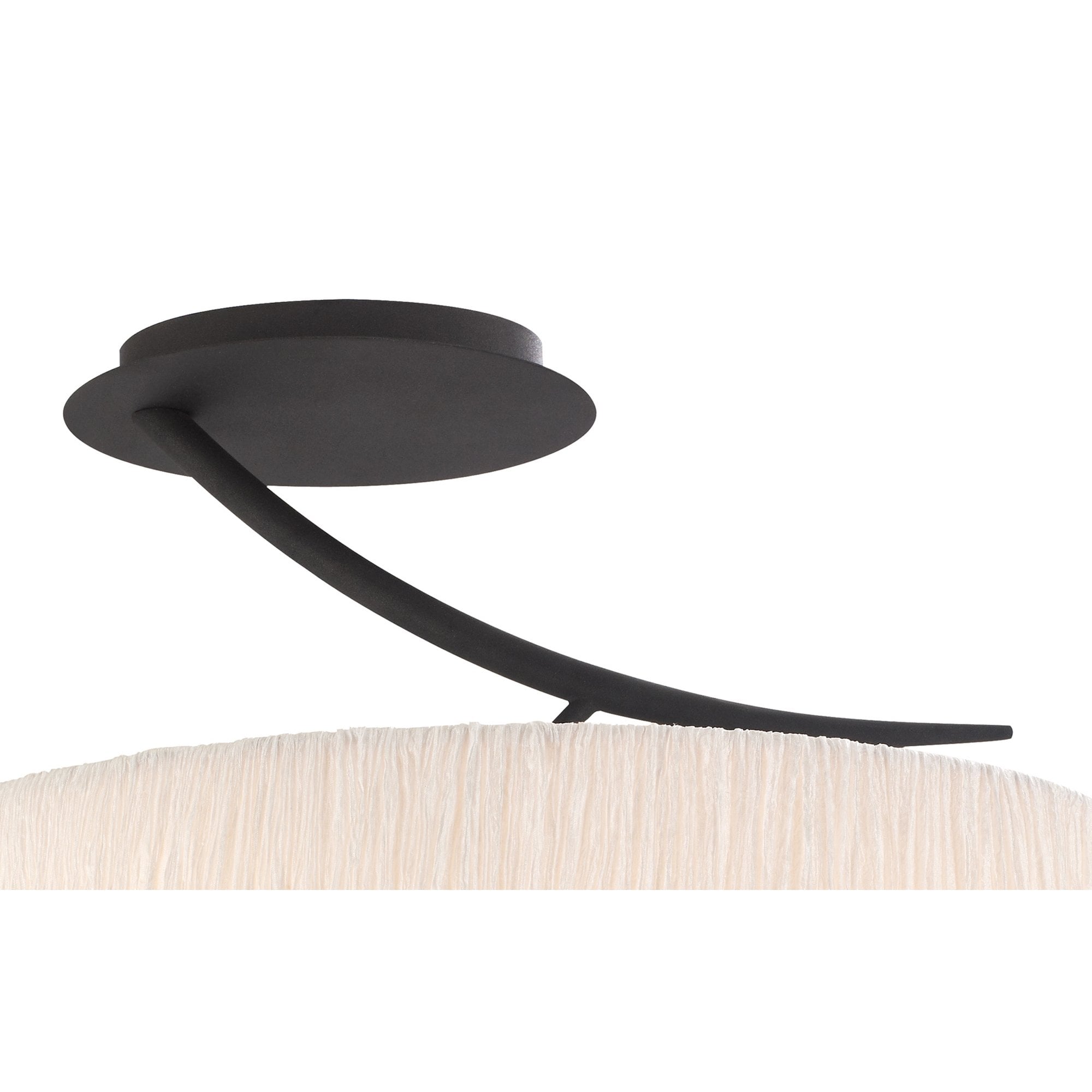 M1152 Eve Semi Flush 2 Light E27 Anthracite White Oval Shade