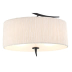 M1152 Eve Semi Flush 2 Light E27 Anthracite White Oval Shade