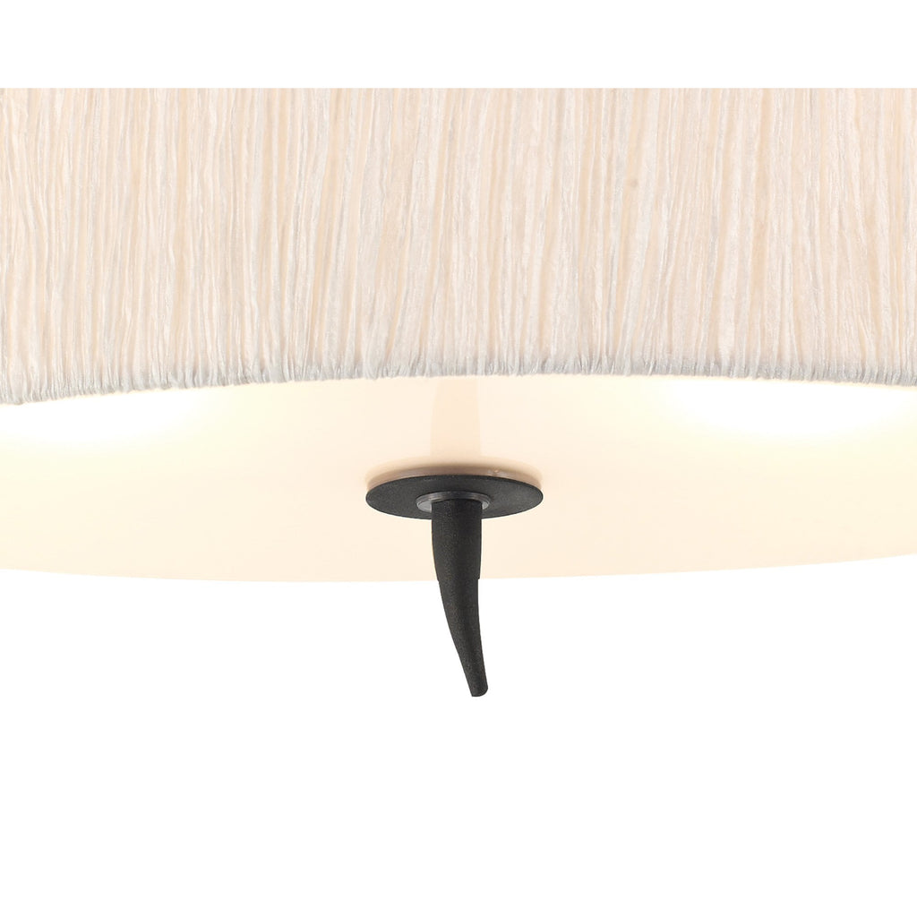 M1152 Eve Semi Flush 2 Light E27 Anthracite White Oval Shade