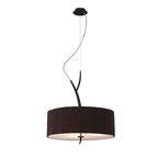 M1153/BS Eve Pendant 3 Light E27 Anthracite Black Round Shade