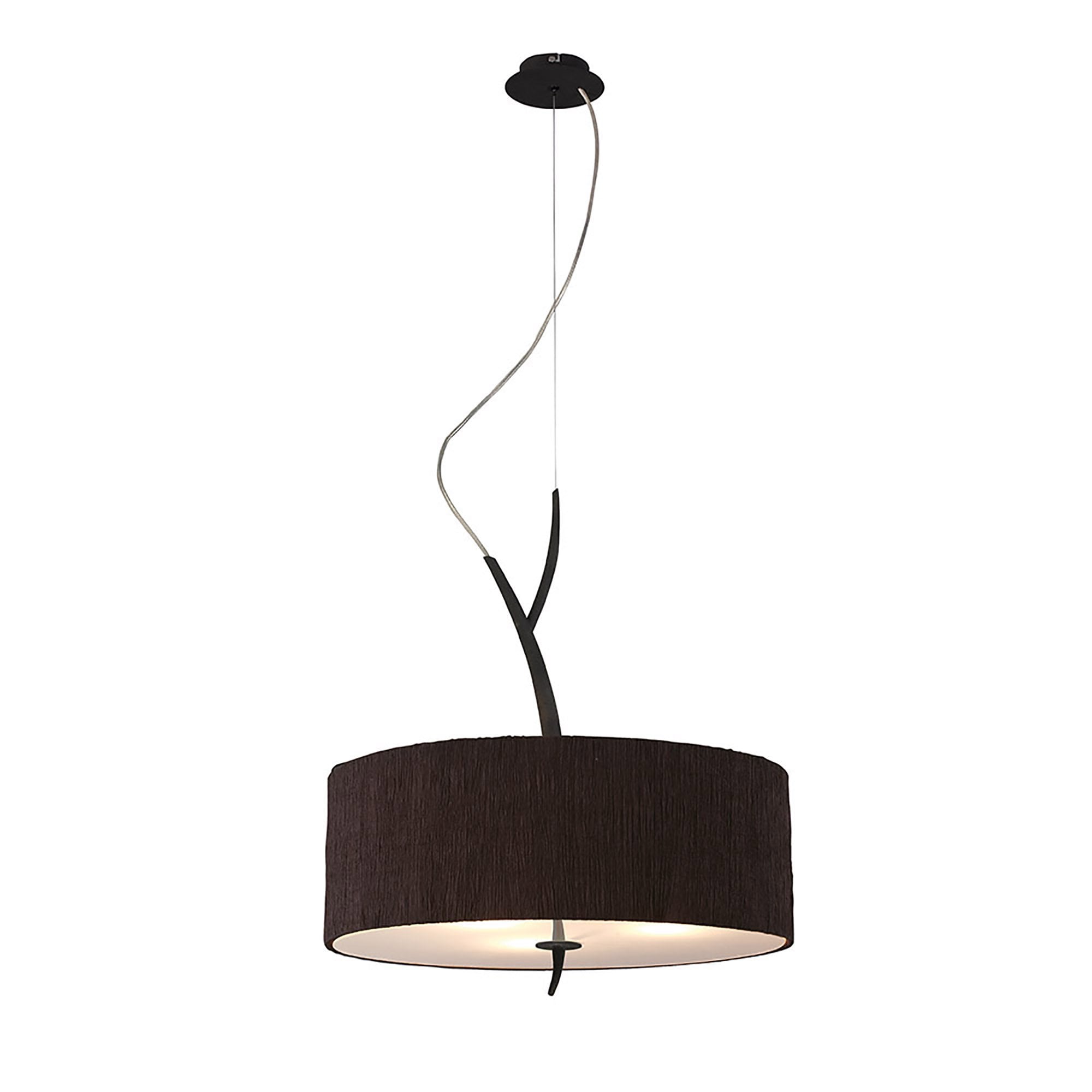 M1153/BS Eve Pendant 3 Light E27 Anthracite Black Round Shade