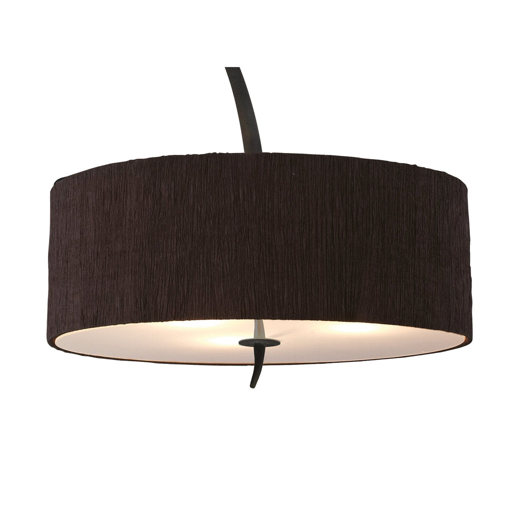 M1153/BS Eve Pendant 3 Light E27 Anthracite Black Round Shade