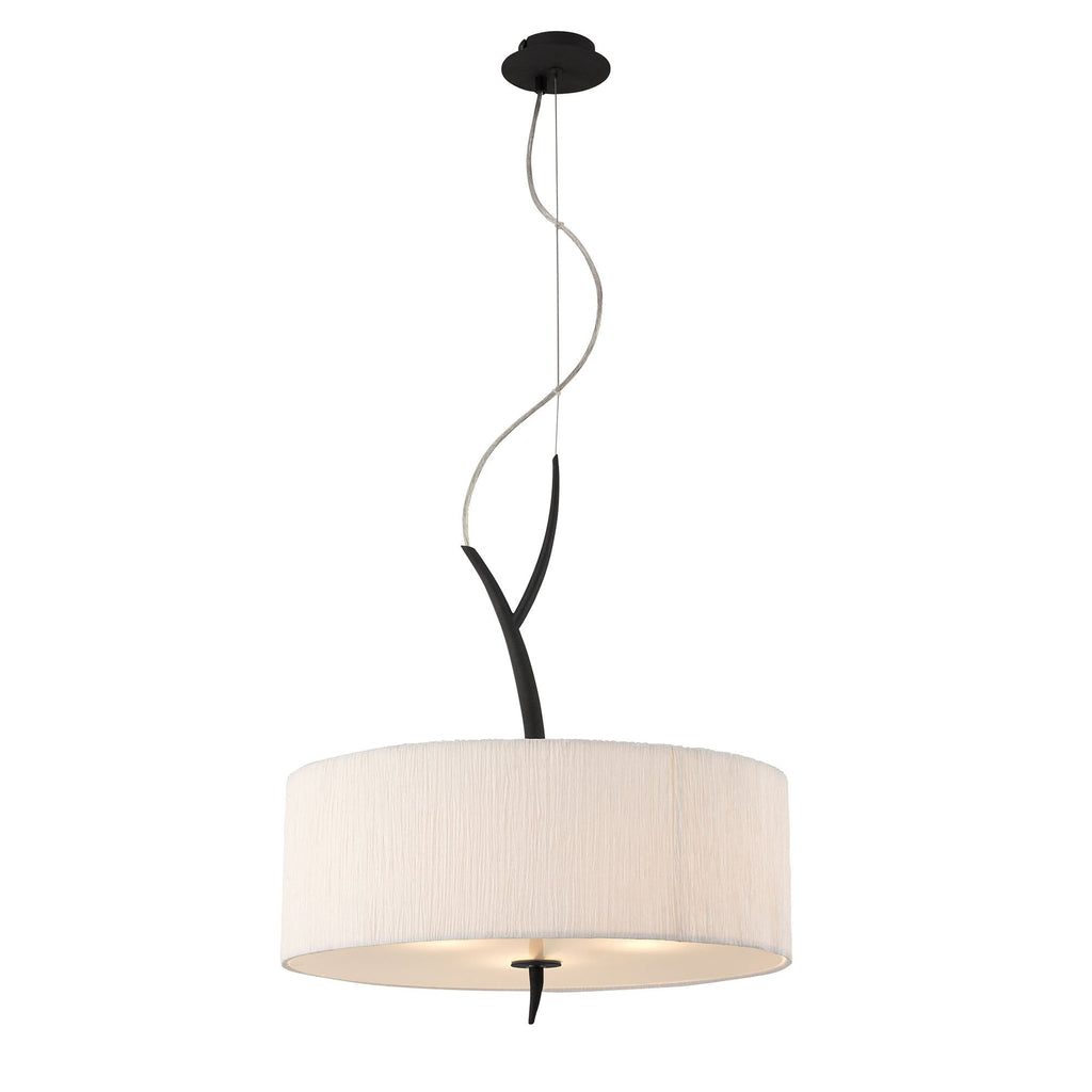 M1153 Eve Pendant 3 Light E27 Anthracite White Round Shade