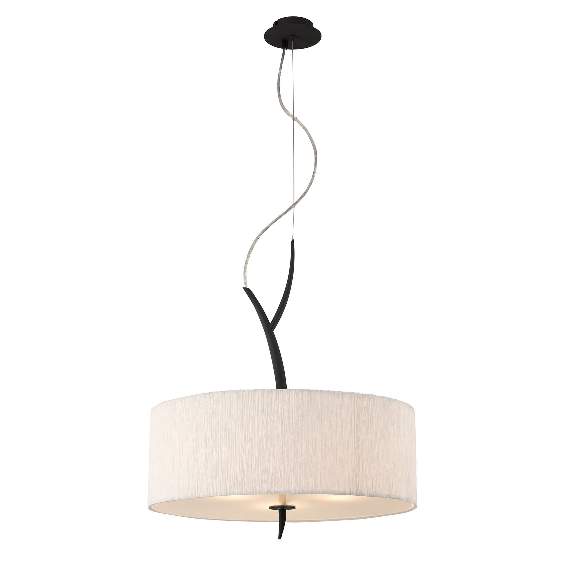 M1153 Eve Pendant 3 Light E27 Anthracite White Round Shade