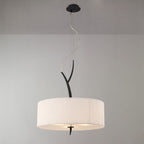 M1153 Eve Pendant 3 Light E27 Anthracite White Round Shade