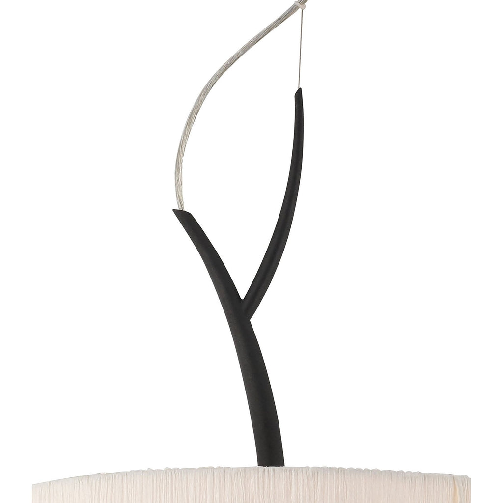 M1153 Eve Pendant 3 Light E27 Anthracite White Round Shade