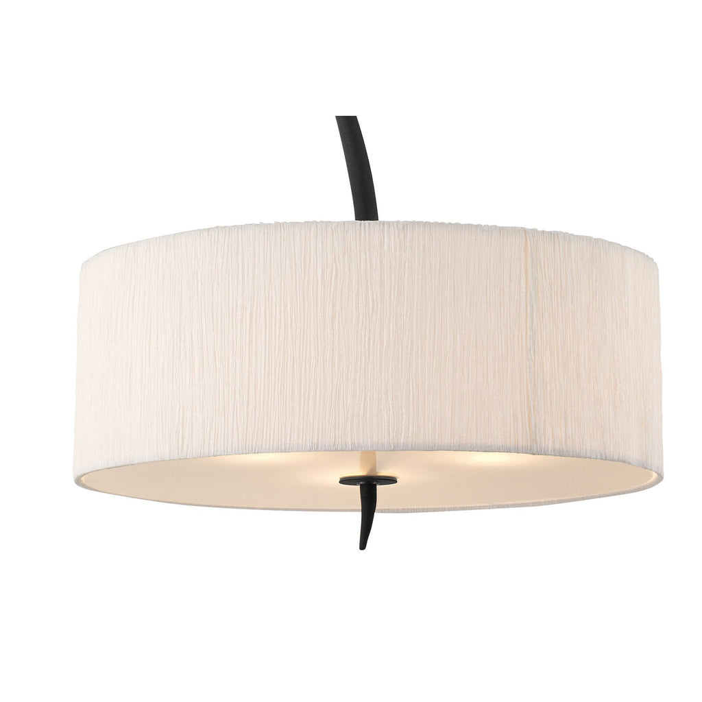 M1153 Eve Pendant 3 Light E27 Anthracite White Round Shade