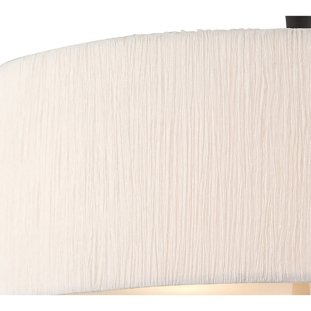 M1153 Eve Pendant 3 Light E27 Anthracite White Round Shade