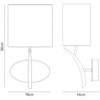 M1154/BS Eve Wall Lamp 1 Light E27 Anthracite Black Oval Shade