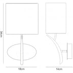 M1154/S Eve Wall Lamp Switched 1 Light E27 Anthracite White Oval Shade
