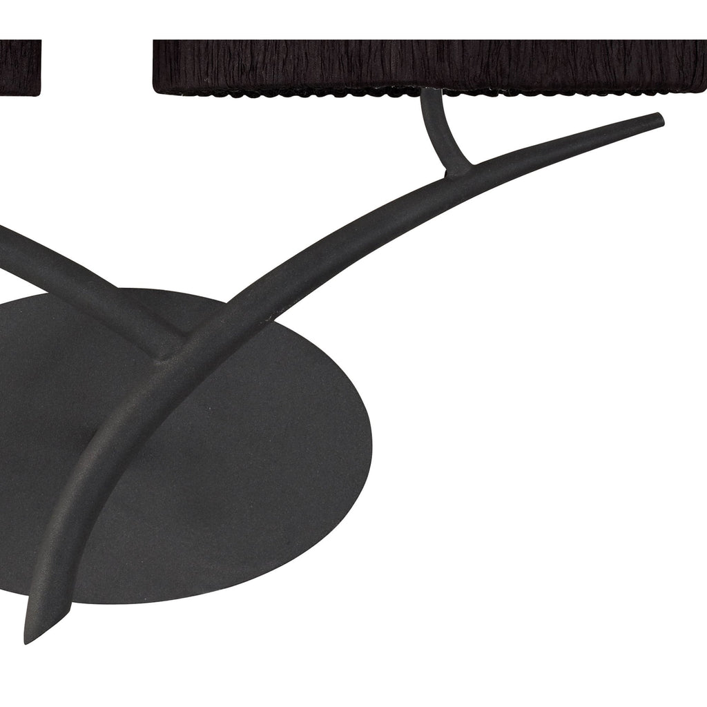 M1155/BS Eve Wall Lamp 2 Light E27 Anthracite Black Oval Shades