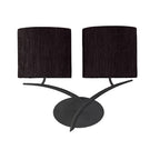 M1155/S/BS Eve Wall Lamp Switched 2 Light E27 Anthracite Black Oval Shades