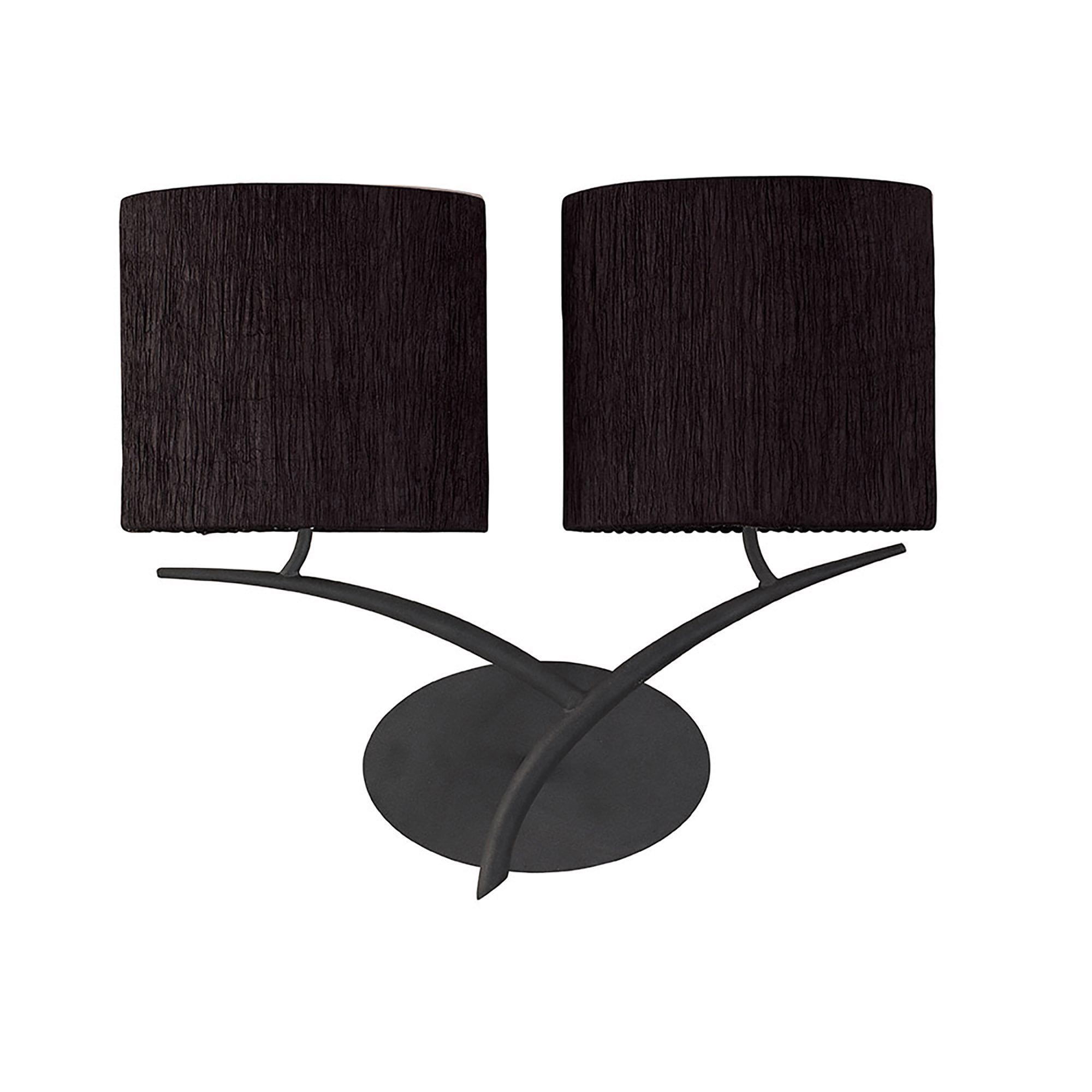 M1155/S/BS Eve Wall Lamp Switched 2 Light E27 Anthracite Black Oval Shades