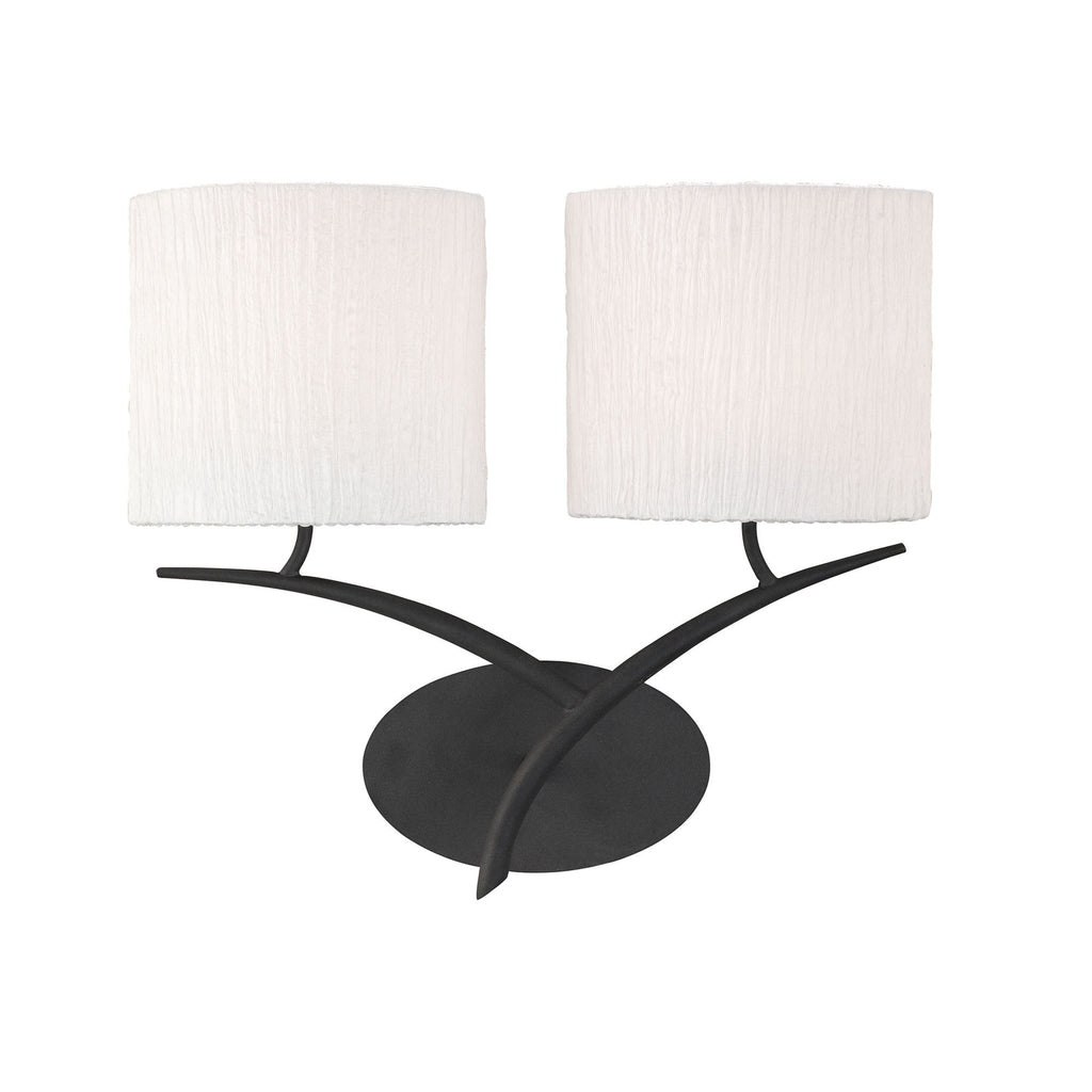 M1155 Eve Wall Lamp 2 Light E27 Anthracite White Oval Shades