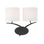 M1155 Eve Wall Lamp 2 Light E27 Anthracite White Oval Shades