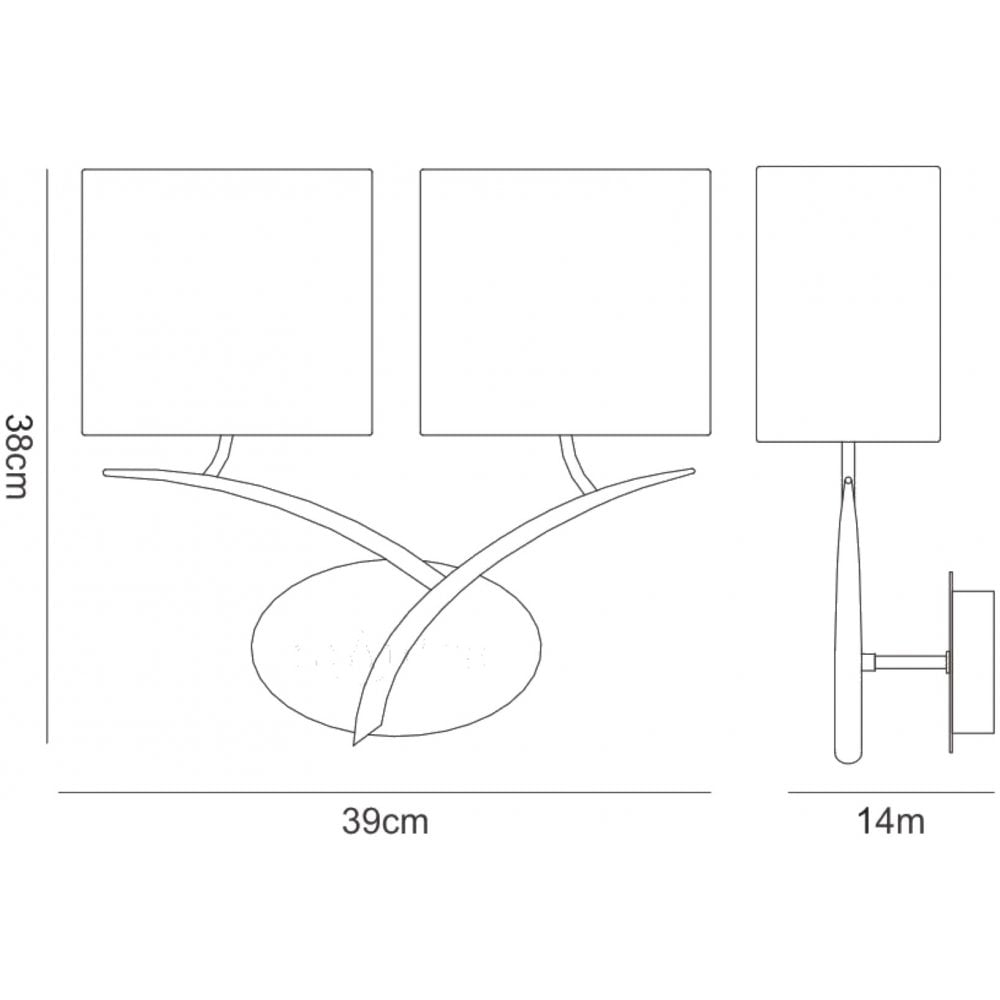 M1155 Eve Wall Lamp 2 Light E27 Anthracite White Oval Shades