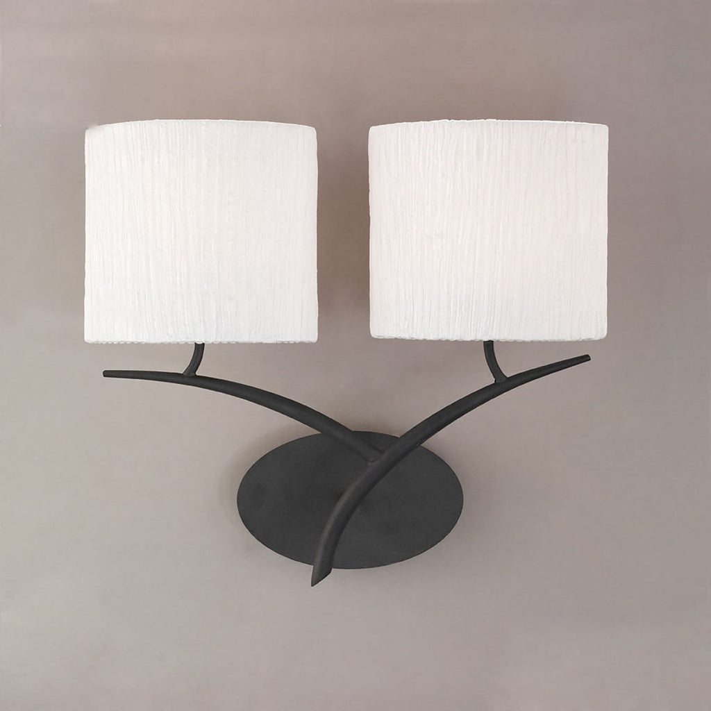 M1155 Eve Wall Lamp 2 Light E27 Anthracite White Oval Shades
