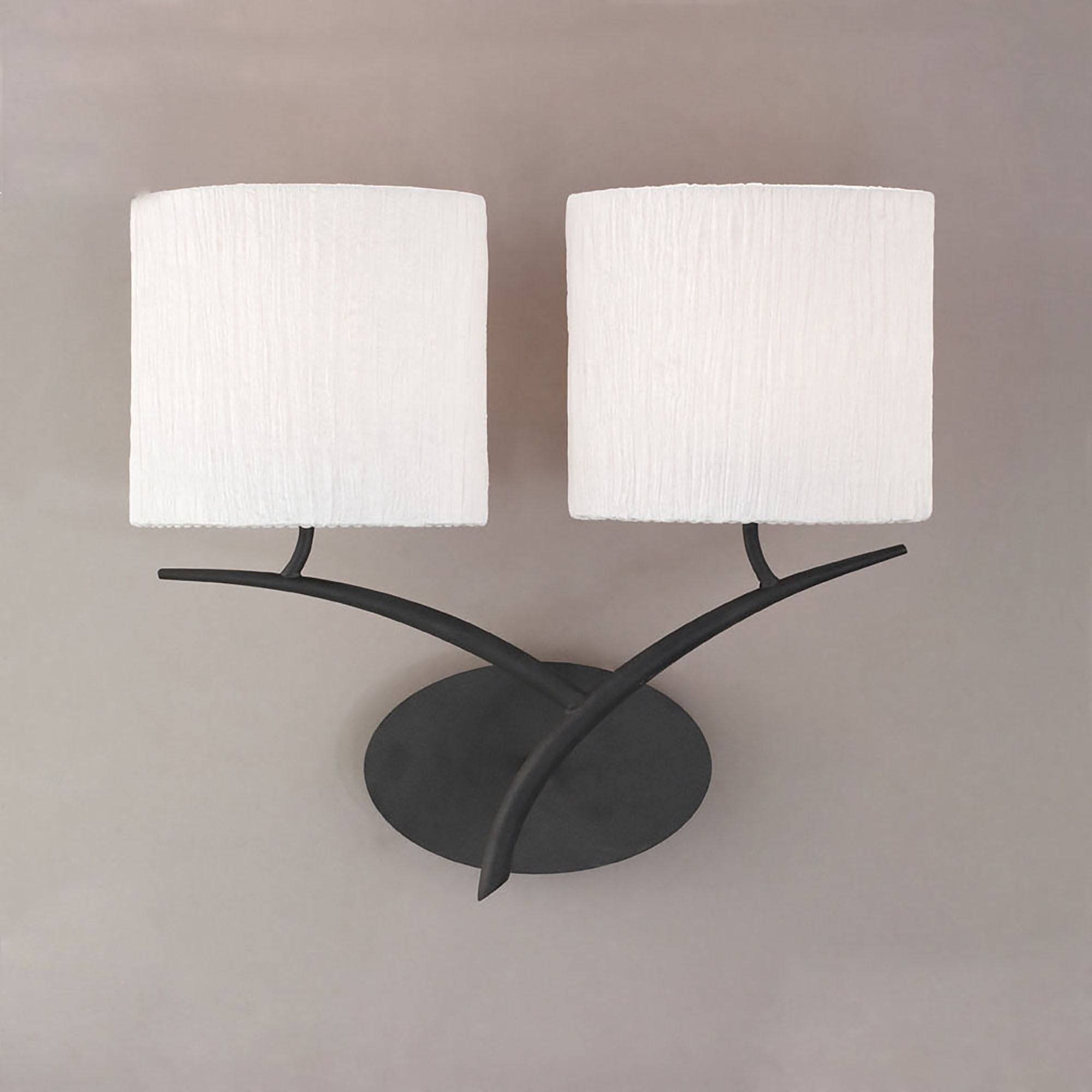 M1155 Eve Wall Lamp 2 Light E27 Anthracite White Oval Shades