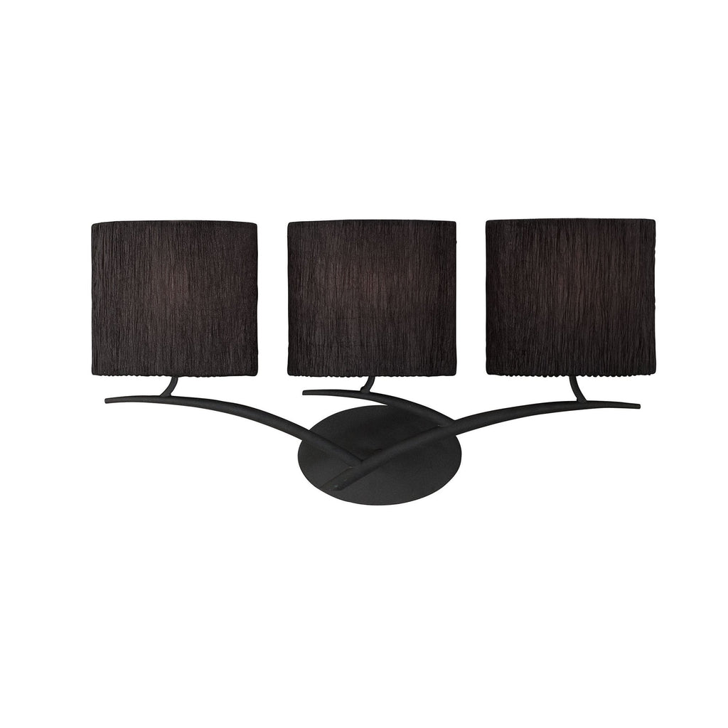 M1156/S/BS Eve Wall Lamp Switched 3 Light E27 Anthracite Black Oval Shades