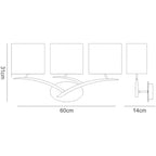 M1156/S Eve Wall Lamp Switched 3 Light E27 Anthracite White Oval Shades