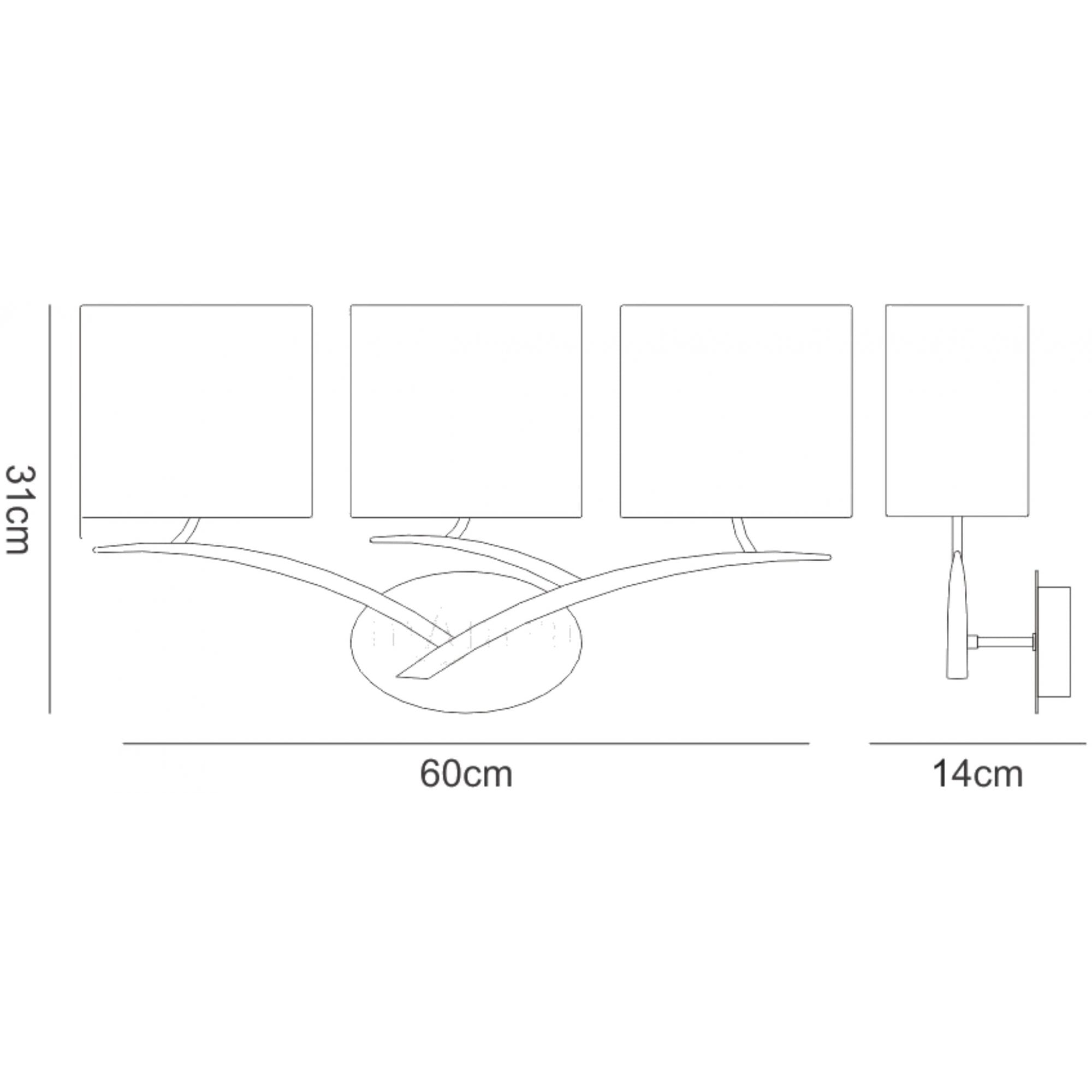 M1156/S Eve Wall Lamp Switched 3 Light E27 Anthracite White Oval Shades