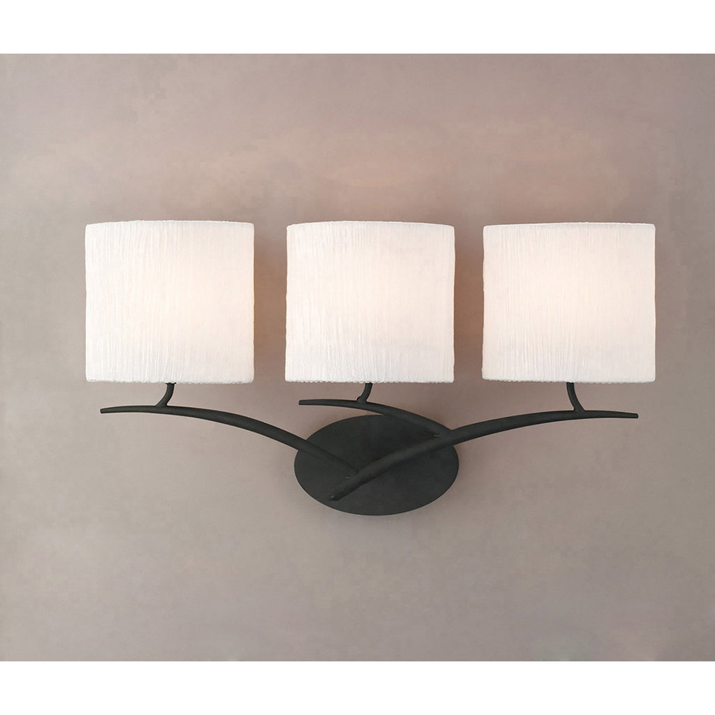 M1156/S Eve Wall Lamp Switched 3 Light E27 Anthracite White Oval Shades