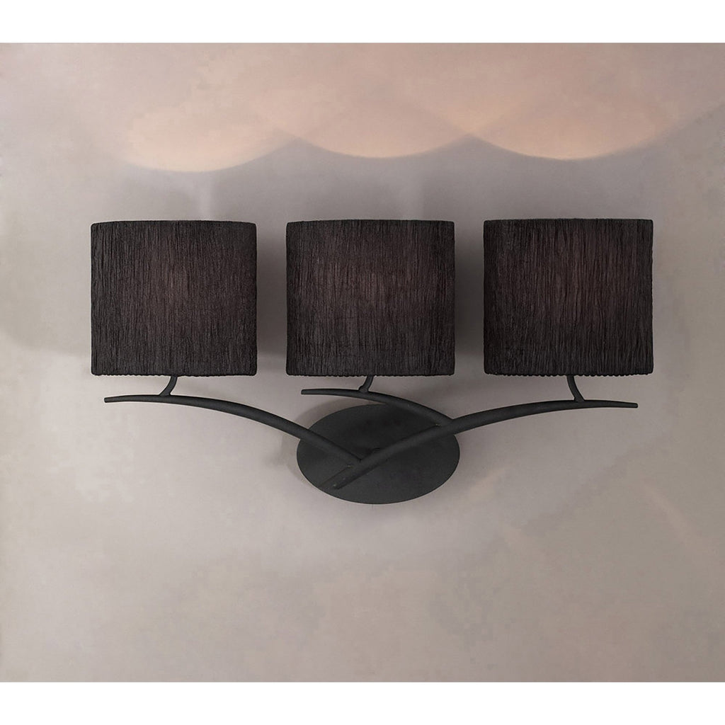M1156/S Eve Wall Lamp Switched 3 Light E27 Anthracite White Oval Shades