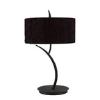 M1157/BS Eve Table Lamp 2 Light E27 Large Anthracite Black Round Shade