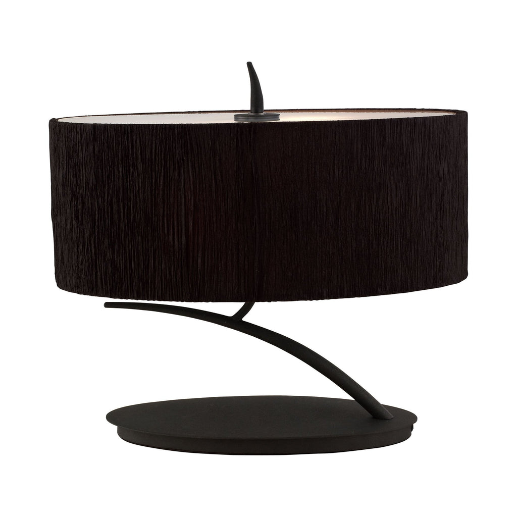 M1158/BS Eve Table Lamp 2 Light E27 Small Anthracite Black Oval Shade