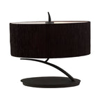 M1158/BS Eve Table Lamp 2 Light E27 Small Anthracite Black Oval Shade