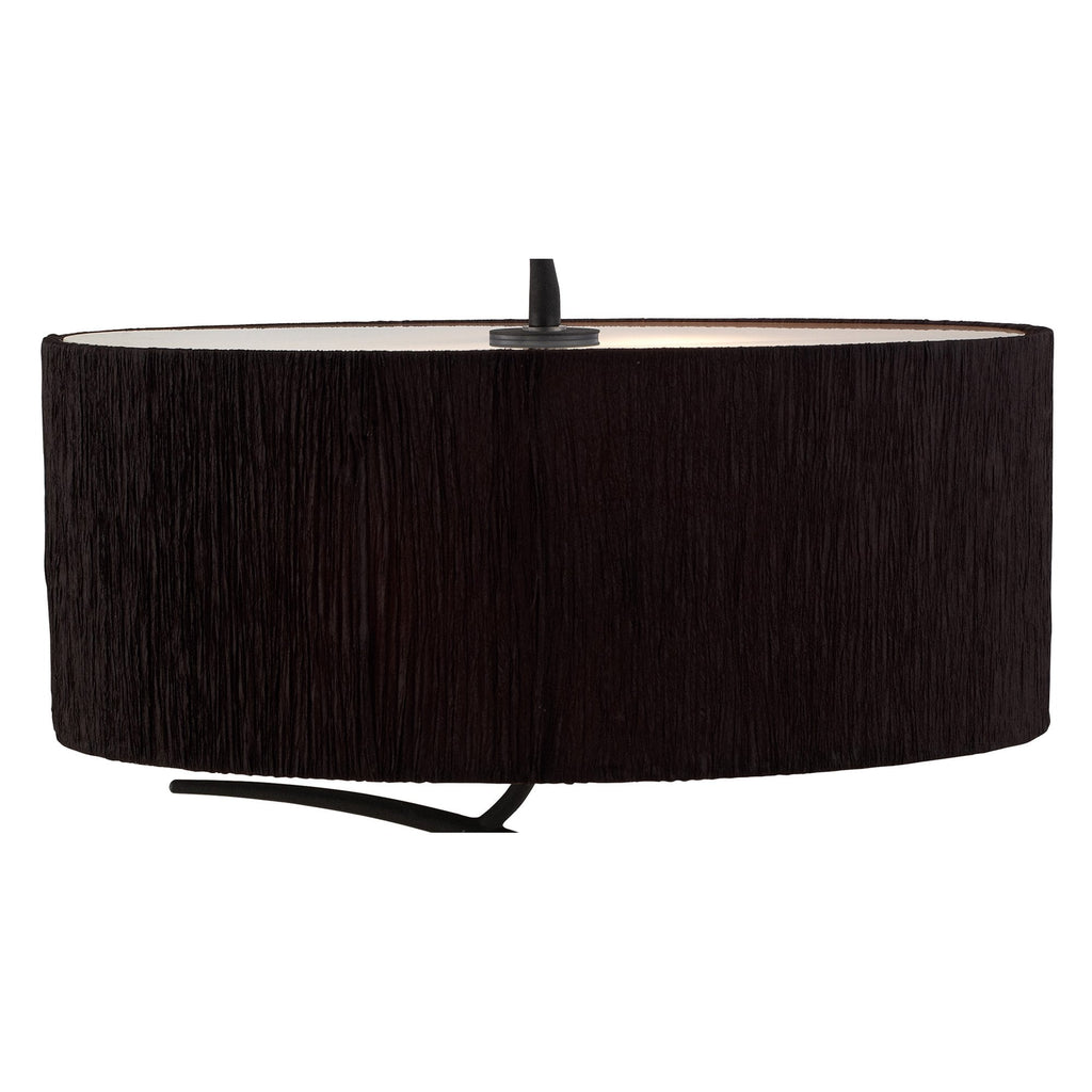 M1158/BS Eve Table Lamp 2 Light E27 Small Anthracite Black Oval Shade