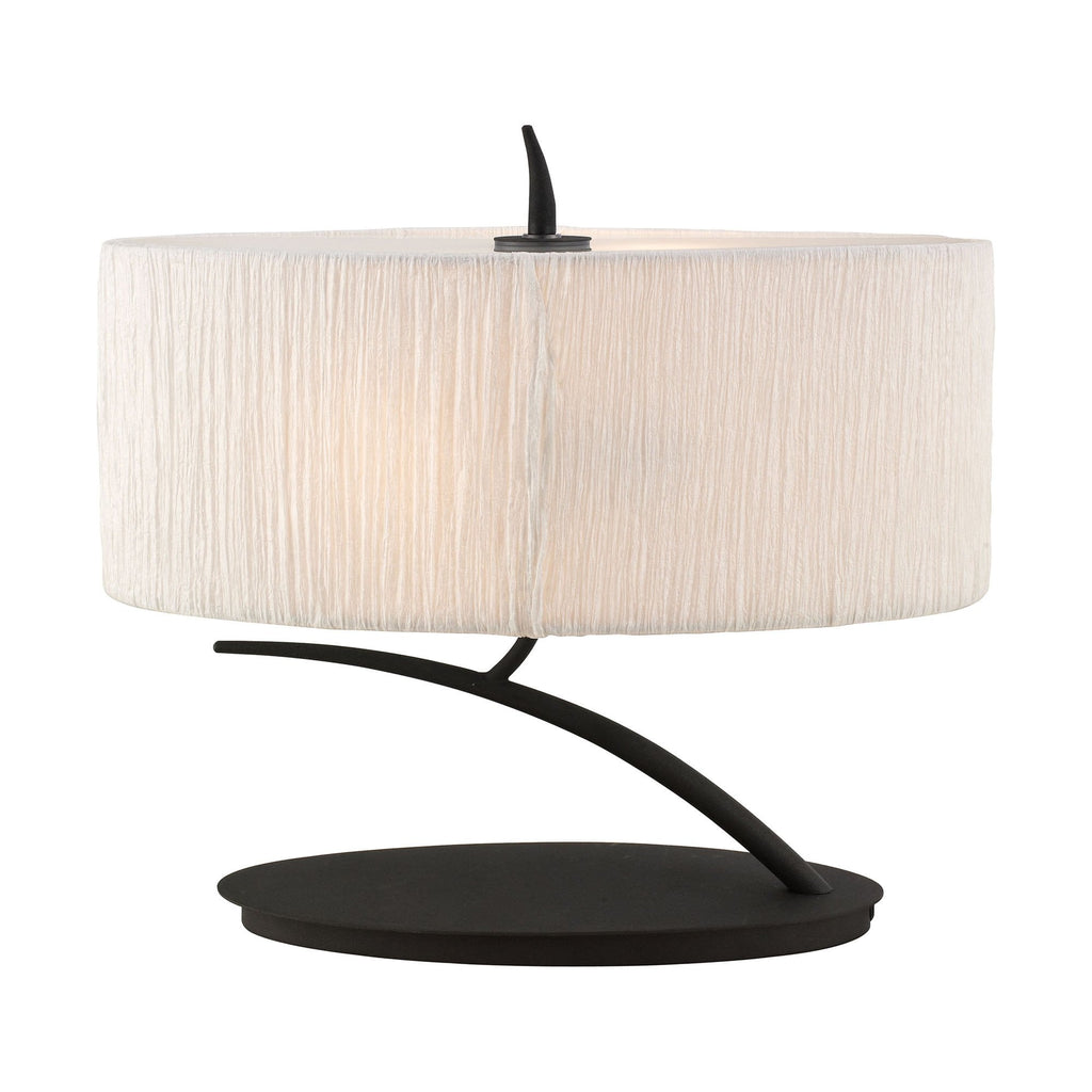 M1158 Eve Table Lamp 2 Light E27 Small Anthracite White Oval Shade