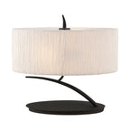 M1158 Eve Table Lamp 2 Light E27 Small Anthracite White Oval Shade