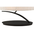 M1158 Eve Table Lamp 2 Light E27 Small Anthracite White Oval Shade