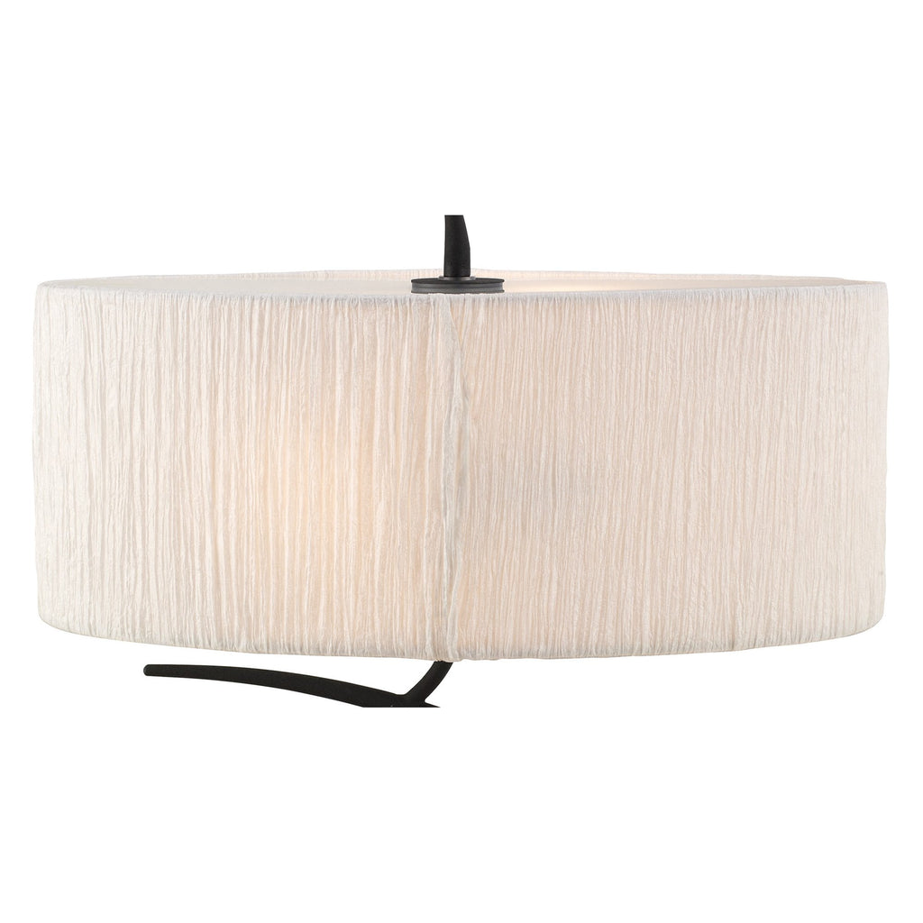 M1158 Eve Table Lamp 2 Light E27 Small Anthracite White Oval Shade