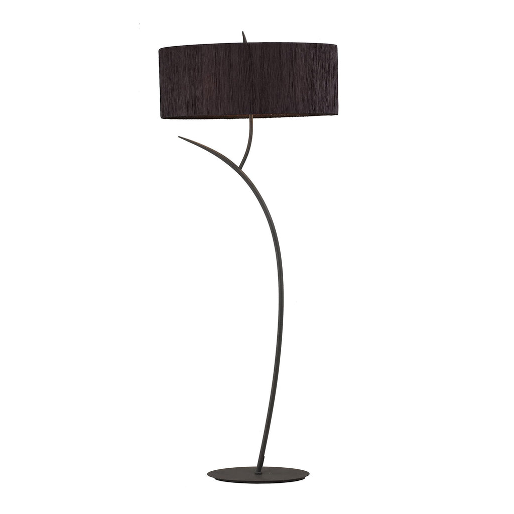 M1159/BS Eve Floor Lamp 2 Light E27 Anthracite Black Oval Shade