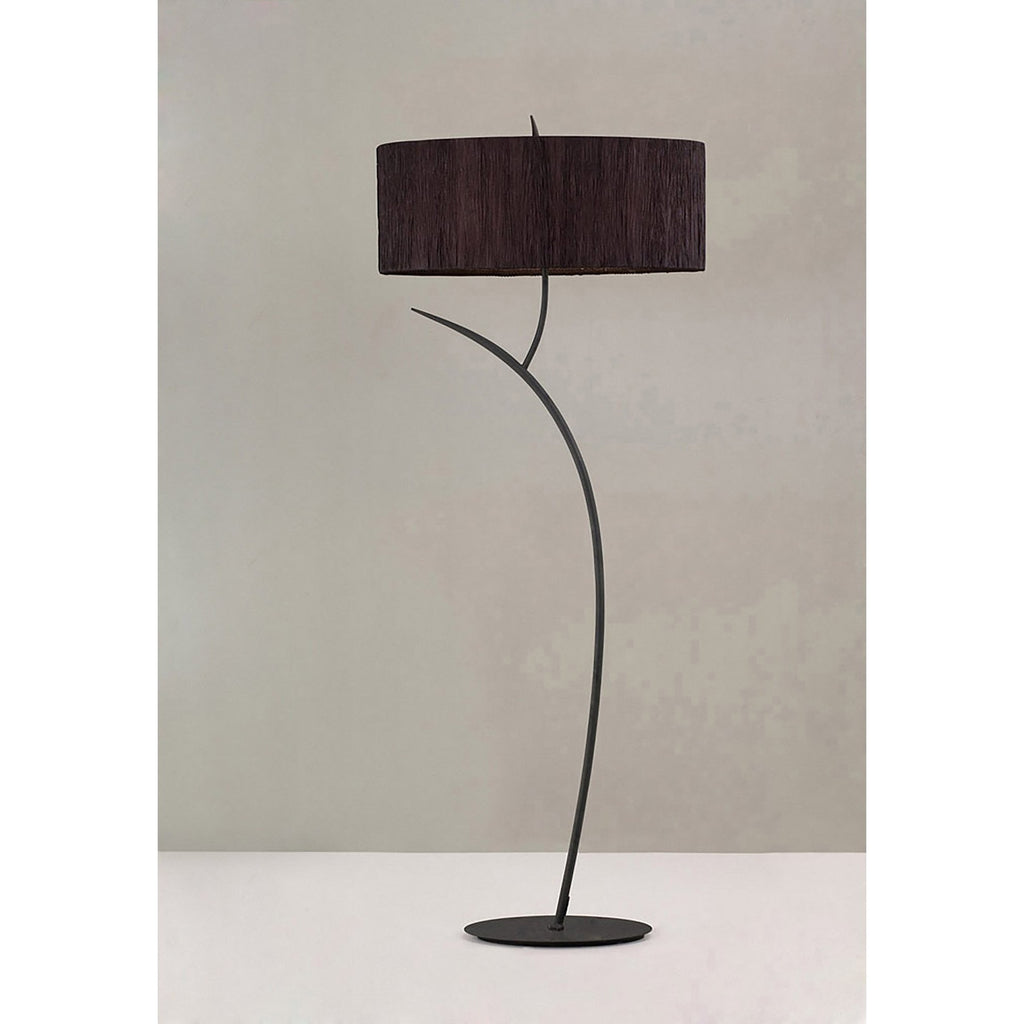 M1159/BS Eve Floor Lamp 2 Light E27 Anthracite Black Oval Shade