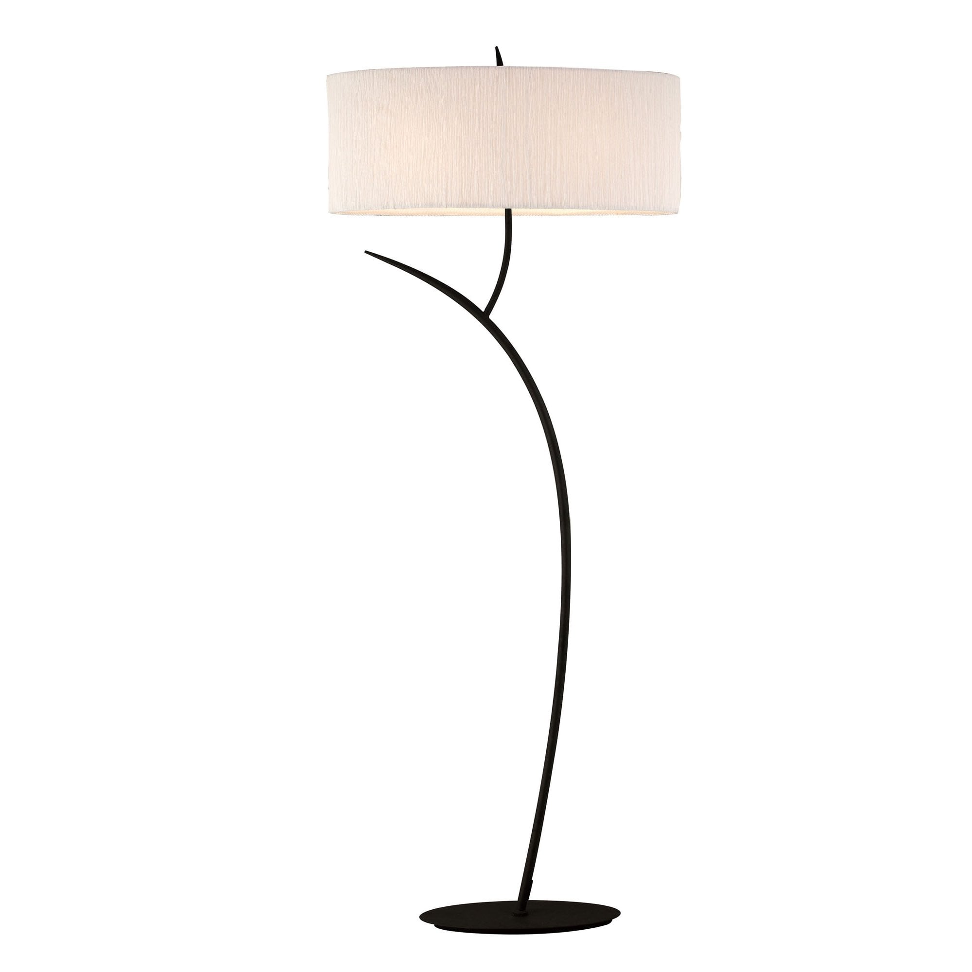 M1159 Eve Floor Lamp 2 Light E27 Anthracite White Oval Shade