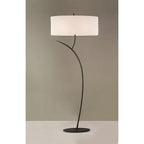 M1159 Eve Floor Lamp 2 Light E27 Anthracite White Oval Shade