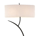 M1159 Eve Floor Lamp 2 Light E27 Anthracite White Oval Shade