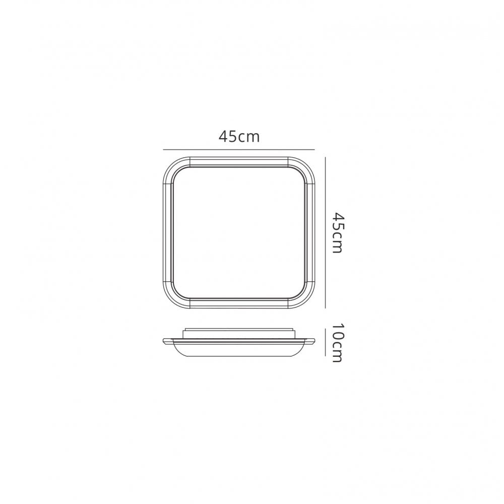 M6249 Fase Ceiling Square 45cm 24W LED White Acrylic Diffuser