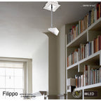 M8103/1 Filippo Linear Spot Light 4 Light LED 20W Matt White/Polished Chrome