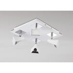 M8105/1 Filippo Spot Light 4 Light LED Square 20W Matt White/Polished Chrome