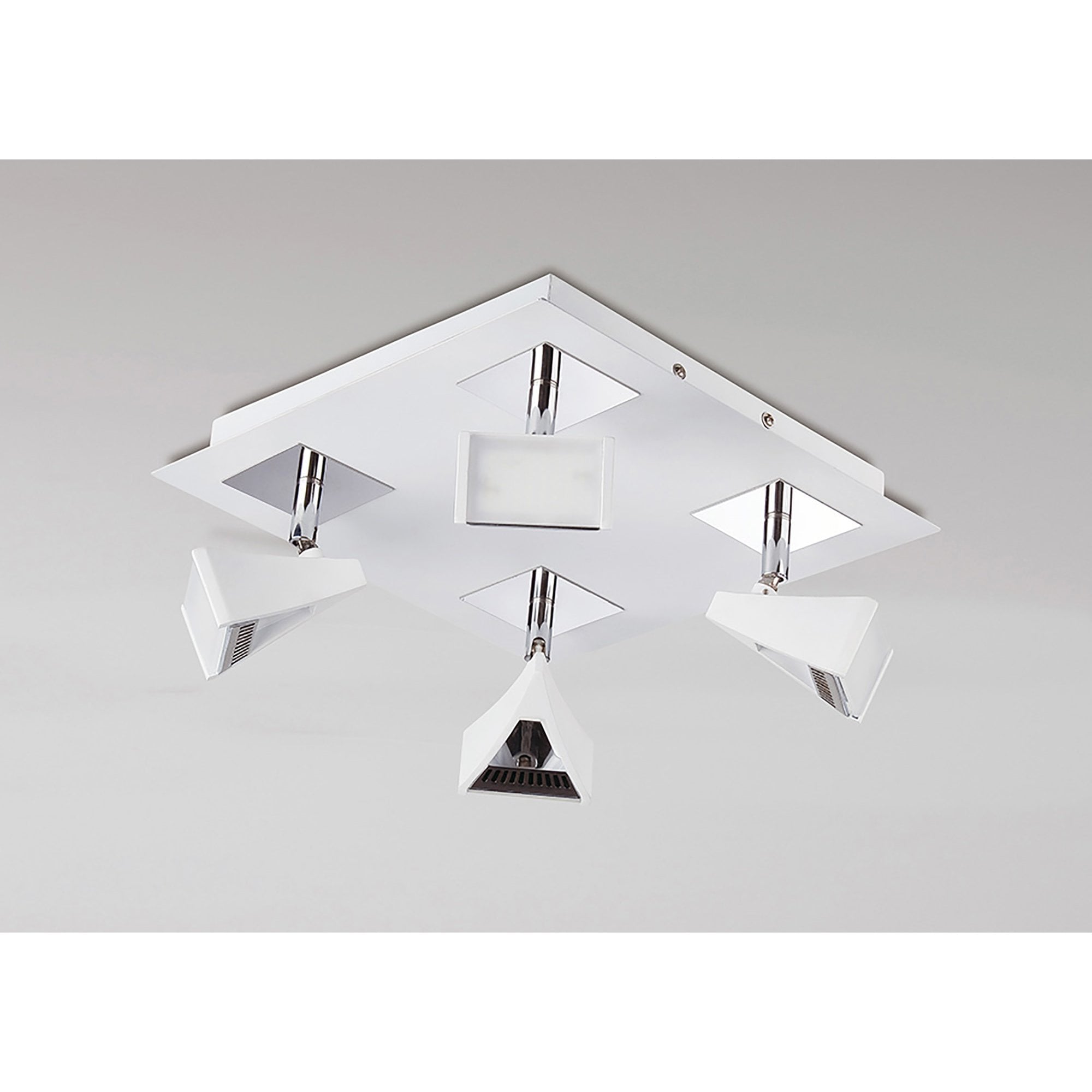 M8105/1 Filippo Spot Light 4 Light LED Square 20W Matt White/Polished Chrome