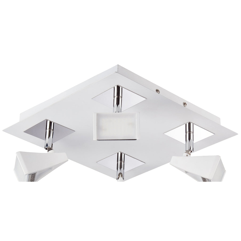 M8105/1 Filippo Spot Light 4 Light LED Square 20W Matt White/Polished Chrome