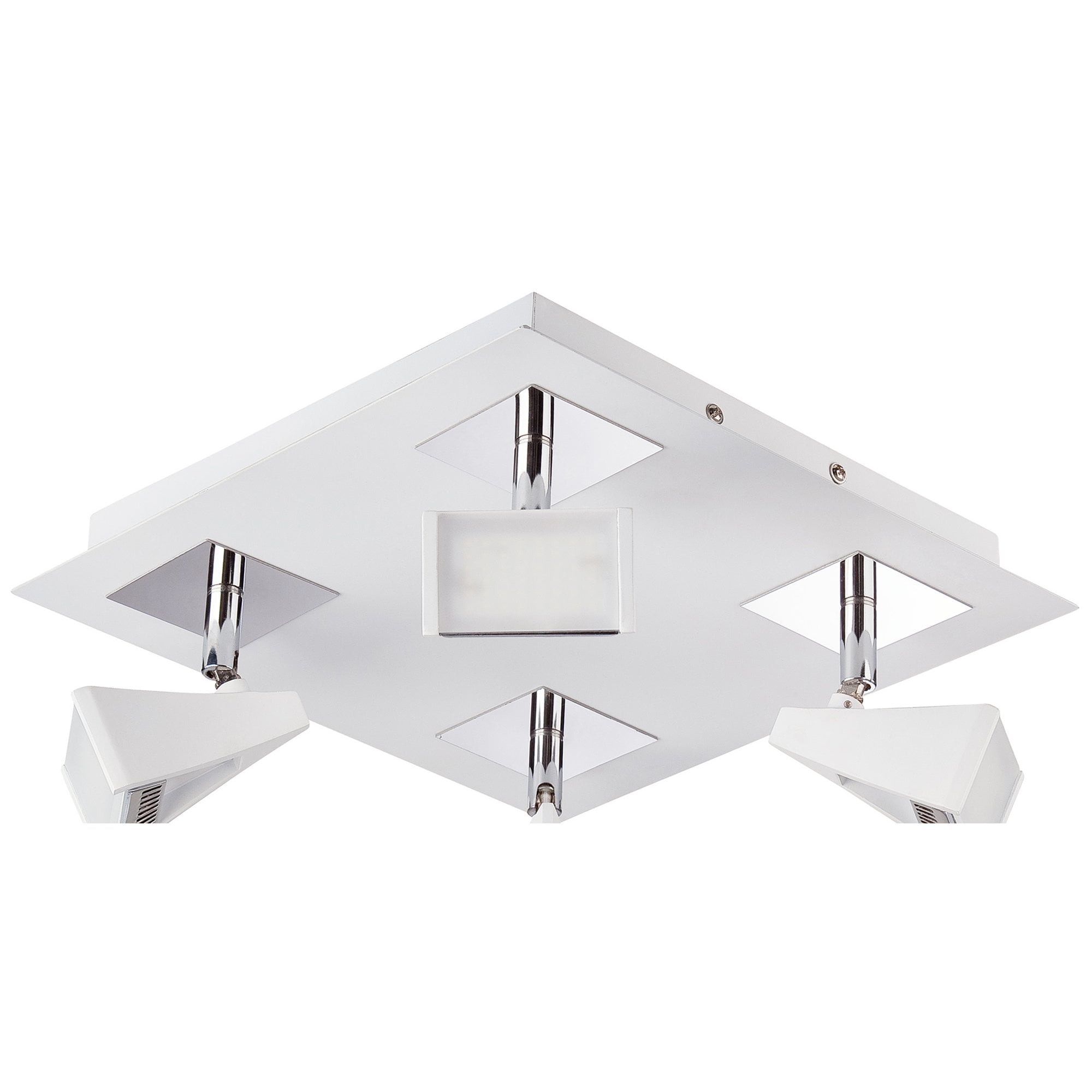 M8105/1 Filippo Spot Light 4 Light LED Square 20W Matt White/Polished Chrome