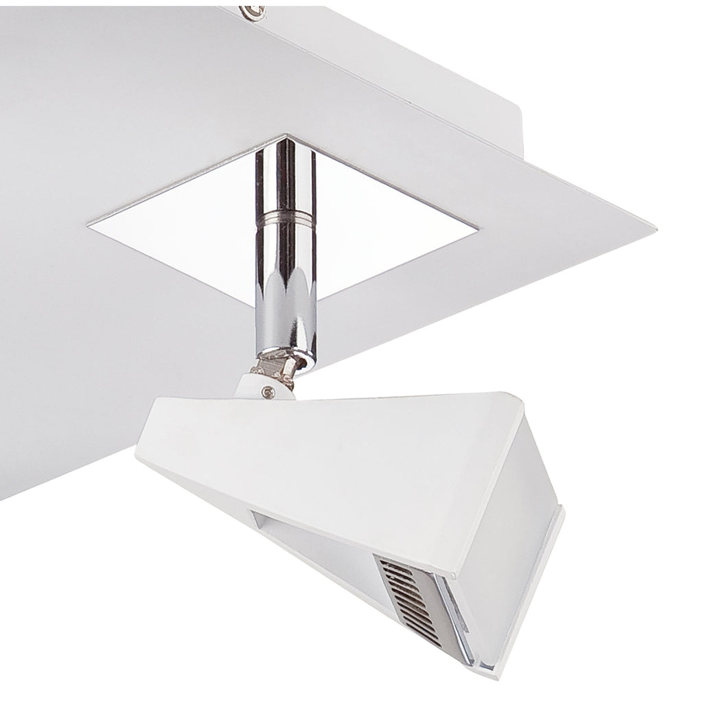 M8105/1 Filippo Spot Light 4 Light LED Square 20W Matt White/Polished Chrome